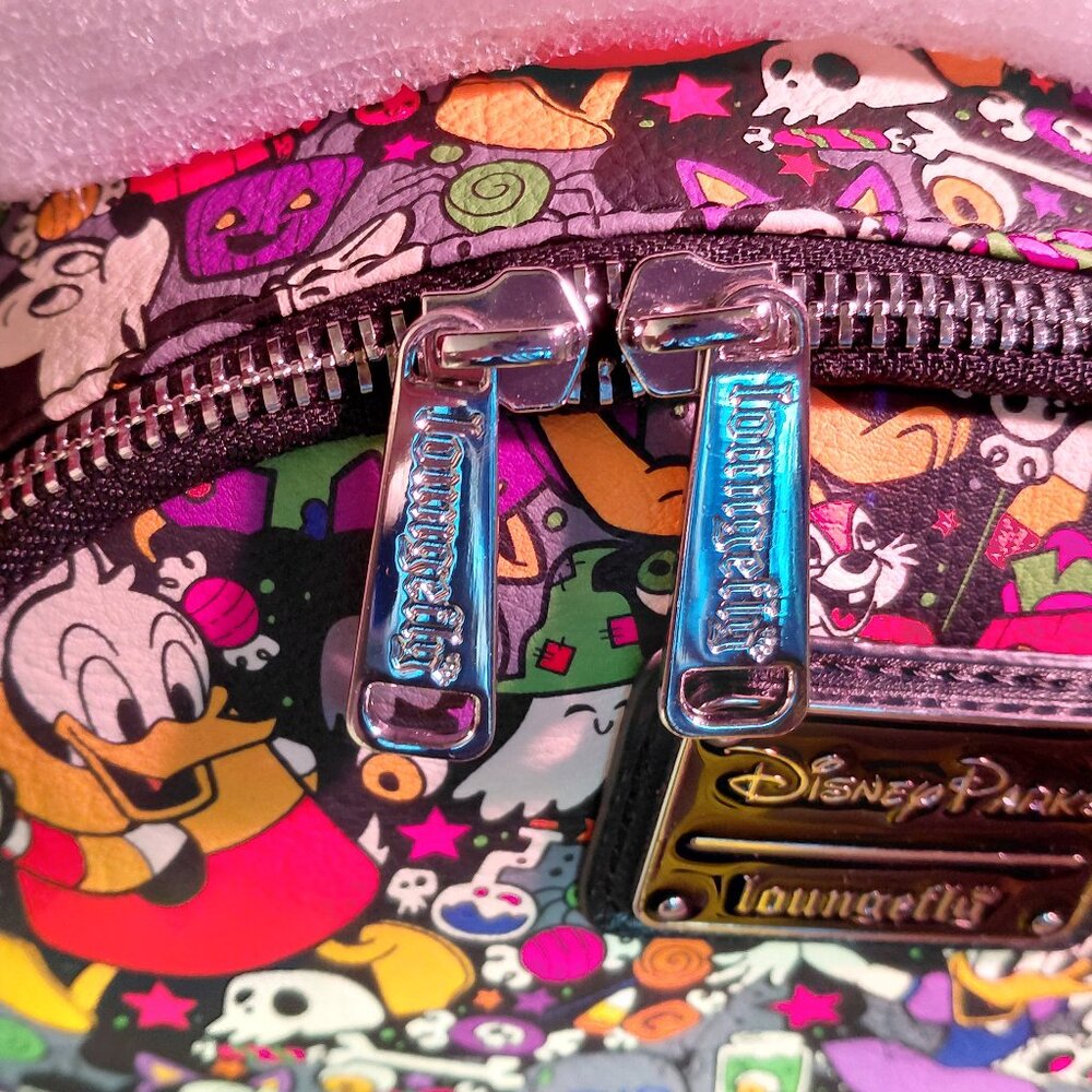 Loungefly Disney Parks Halloween Mickey Ears Mini Backpack Spooky Print NWT - Picture 9 of 15